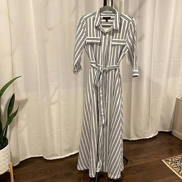chinese dress ladies Banana Republic white linen dress, size M/Petite